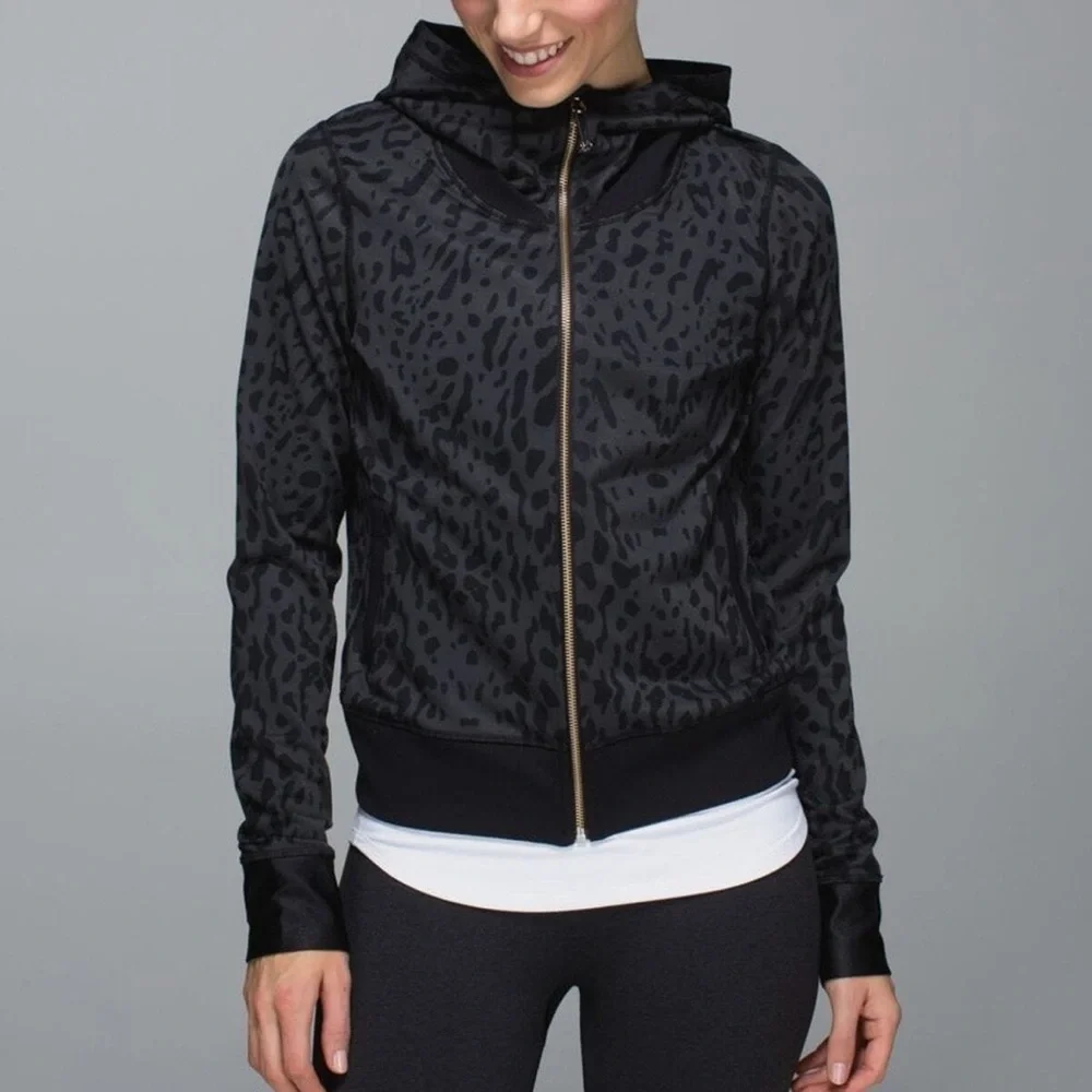 LULULEMON Namaskar Hoodie Animal Swirl Deep Coal Black